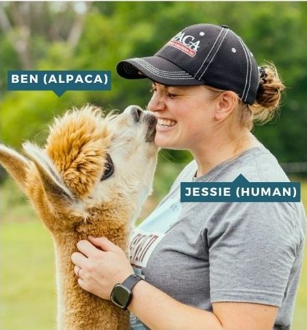 Jessie and Ben (the alpaca)